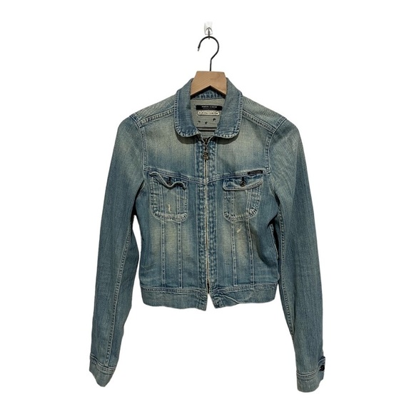 Maison Scotch Denim Full Zip Jacket Size 2 | Classic Jean Jacket with Modern - Picture 2 of 9